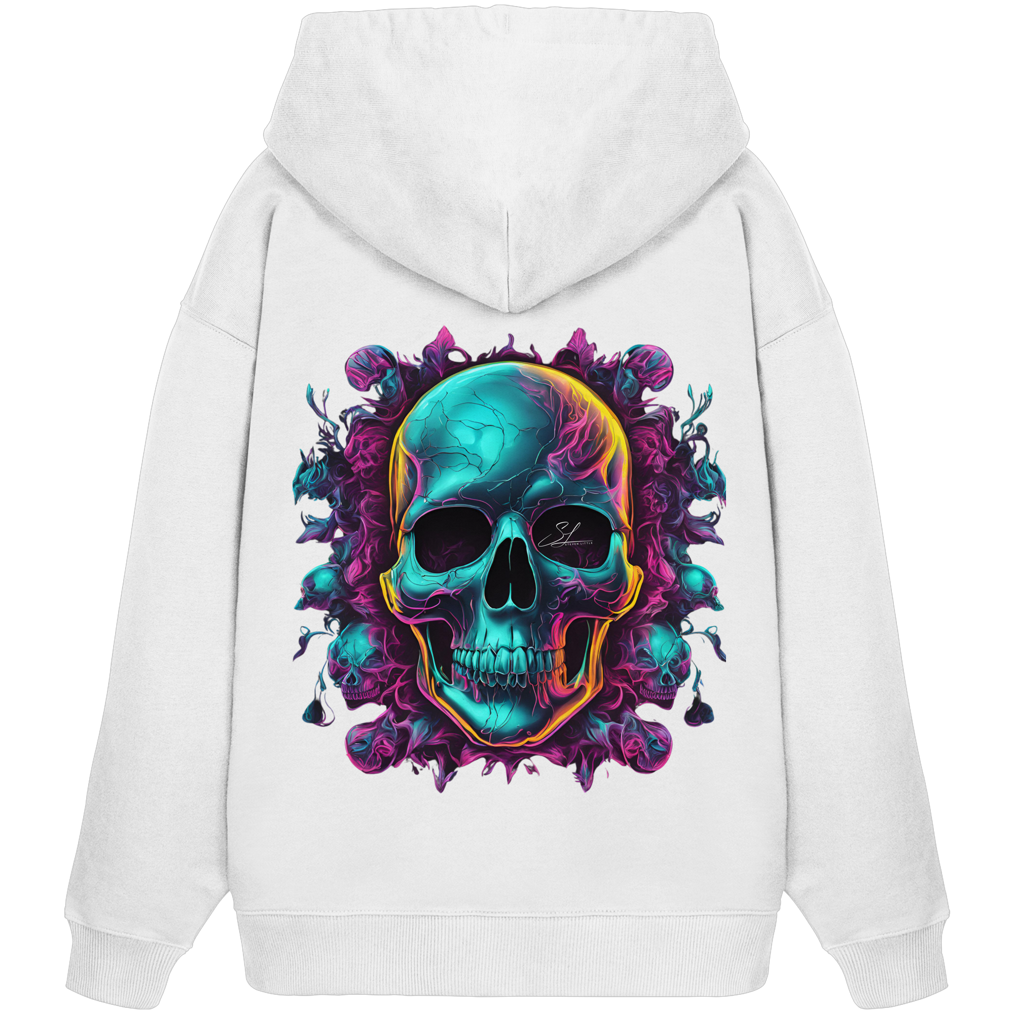 Sweat à capuche bio surdimensionné Crâne galactique