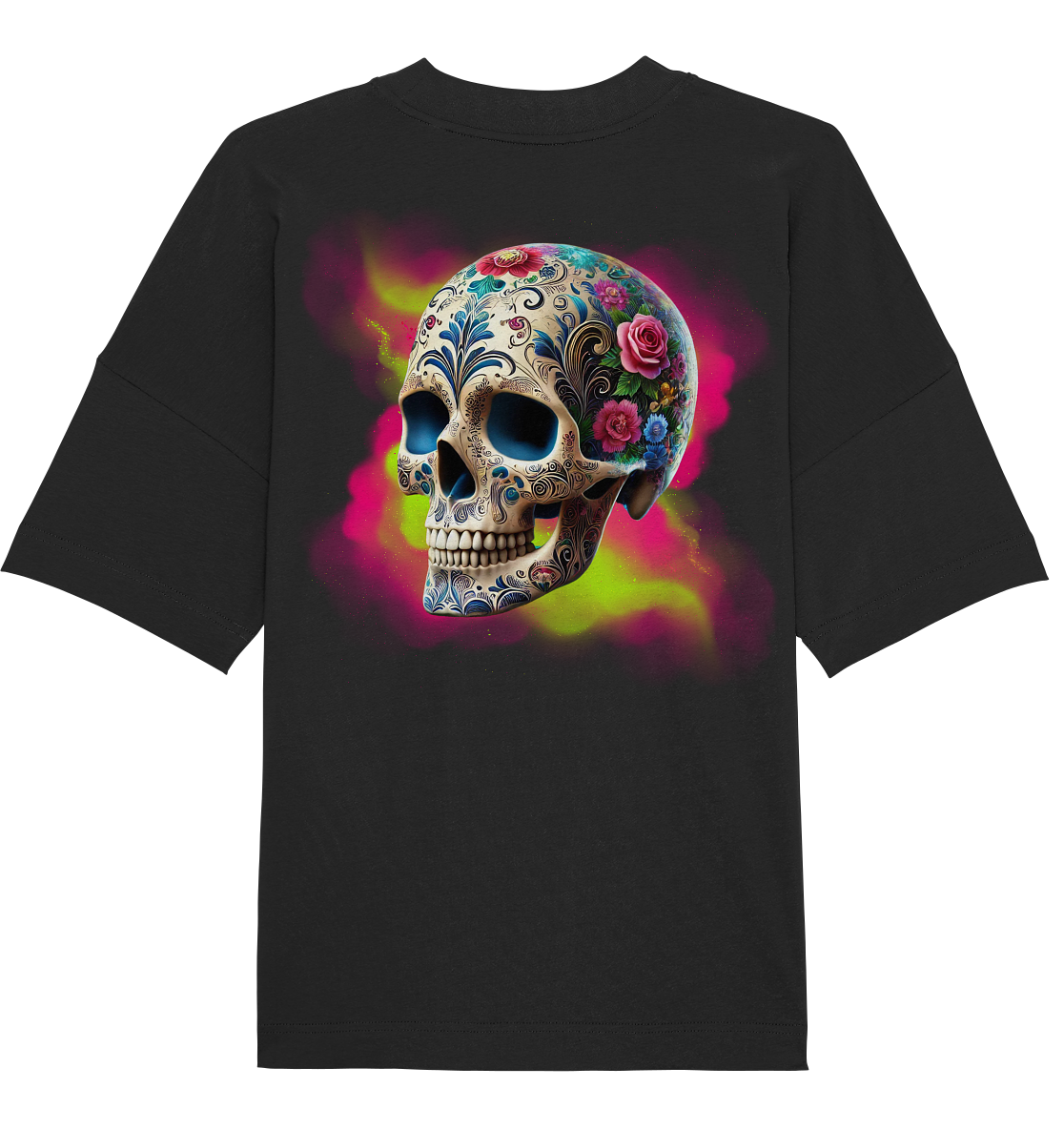 Floral Skull - Organic Oversize Shirt