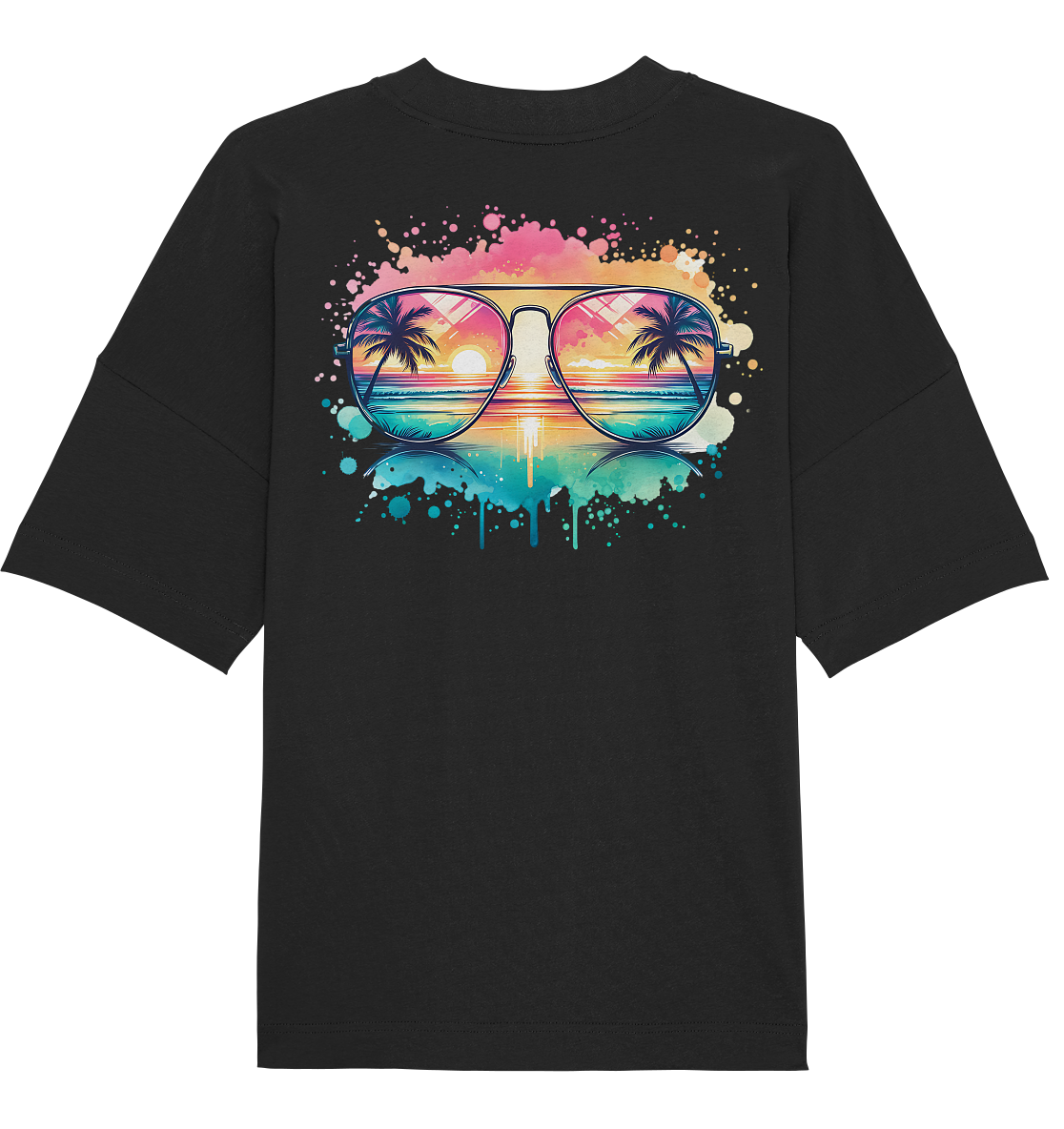 Tropical Sunset Glasses - Organic Oversize Shirt