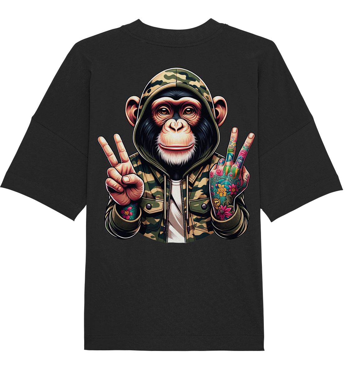Jungle Ink Monkey - Organic Oversized Shirt