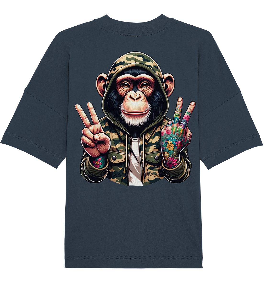 Jungle Ink Monkey - Organic Oversized Shirt
