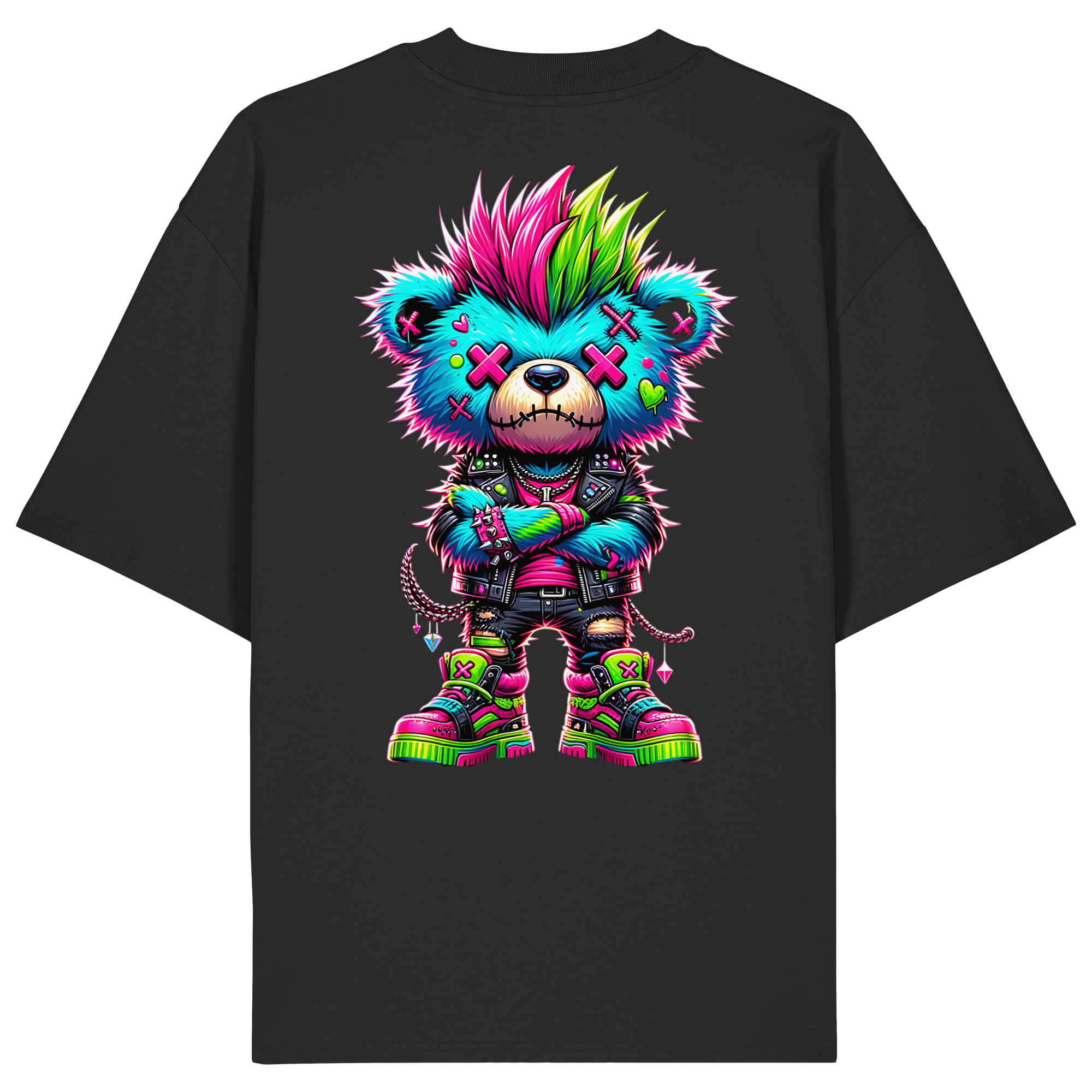 Punk Neon Teddy - Organic Oversize Shirt