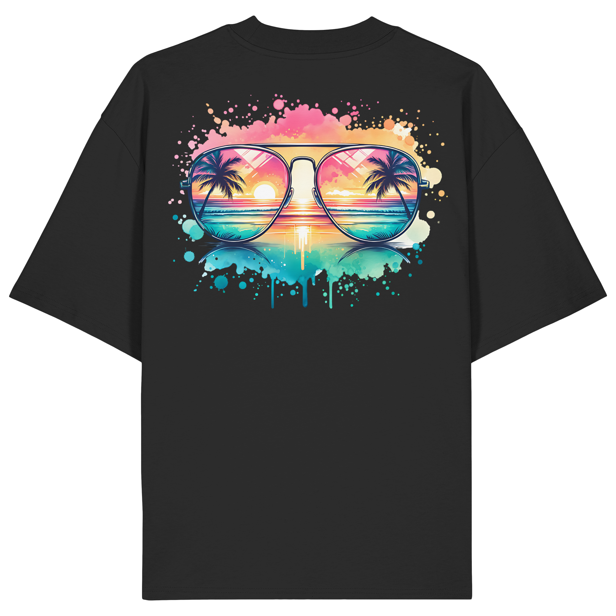 Tropical Sunset Glasses - Organic Oversize Shirt