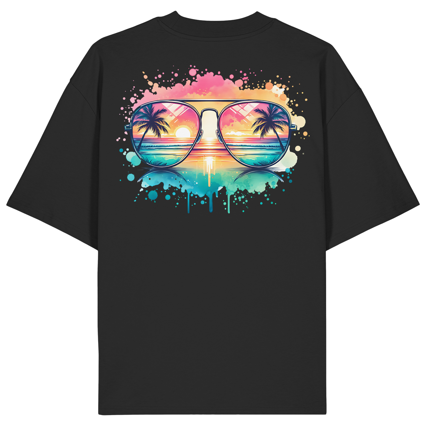 Tropical Sunset Glasses - Organic Oversize Shirt