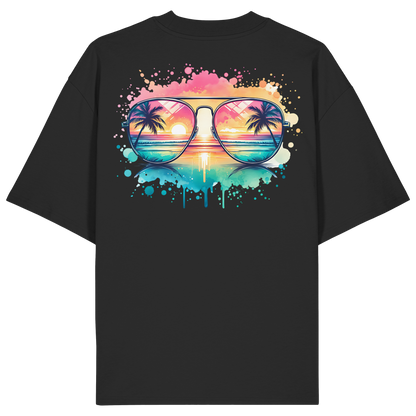Tropical Sunset Glasses - Organic Oversize Shirt