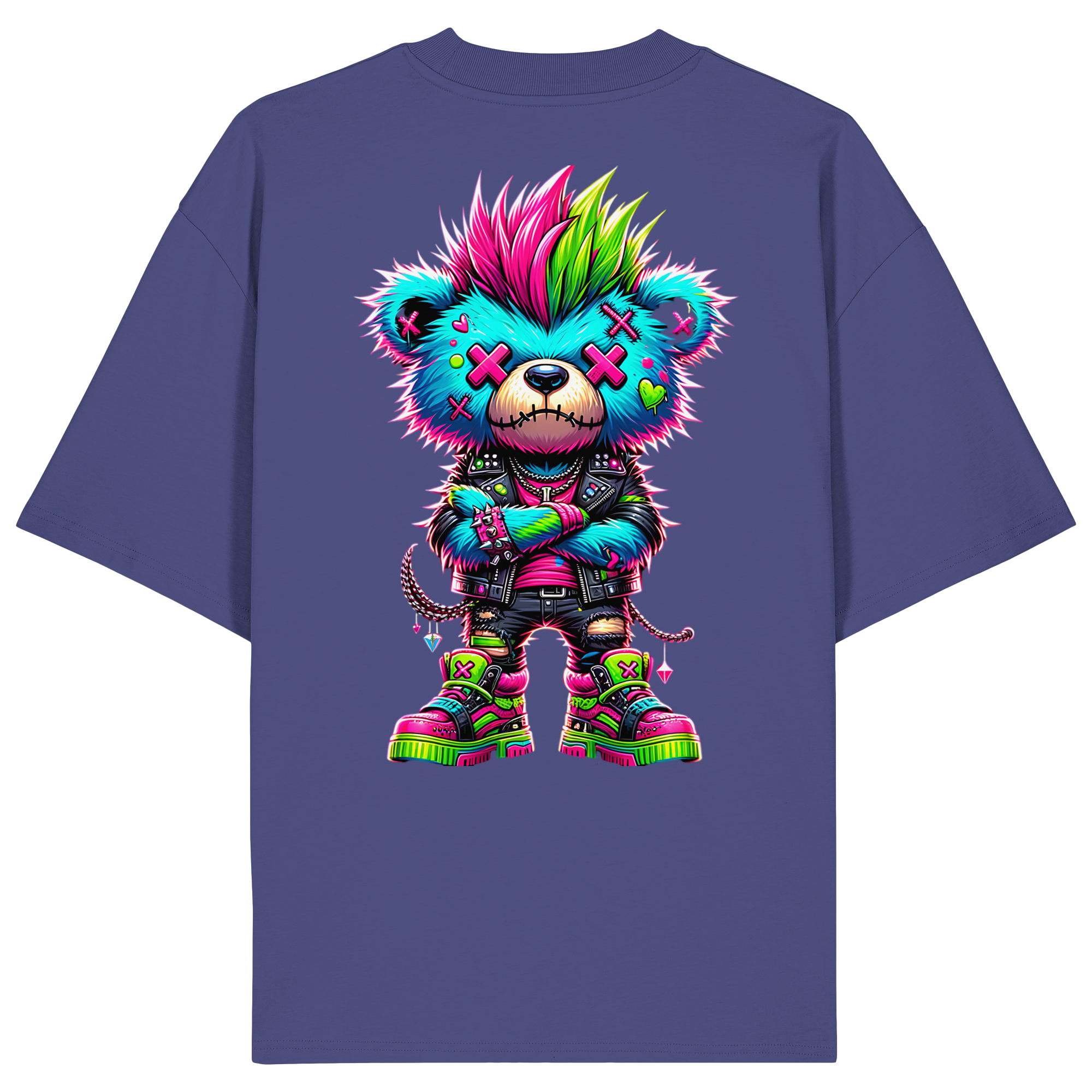 Punk Neon Teddy - Organic Oversize Shirt