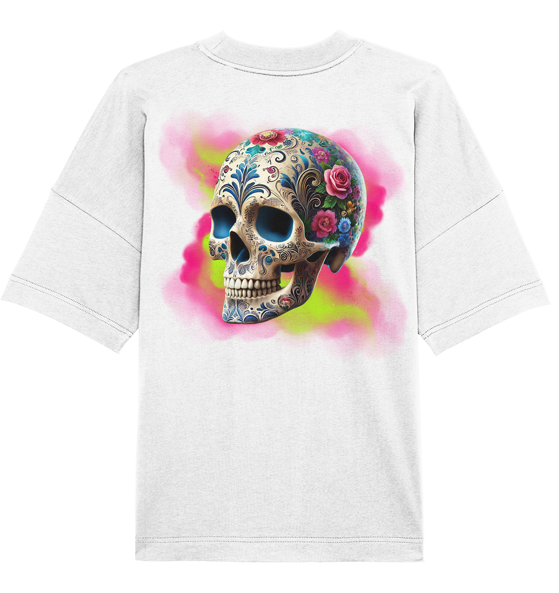 Floral Skull - Organic Oversize Shirt