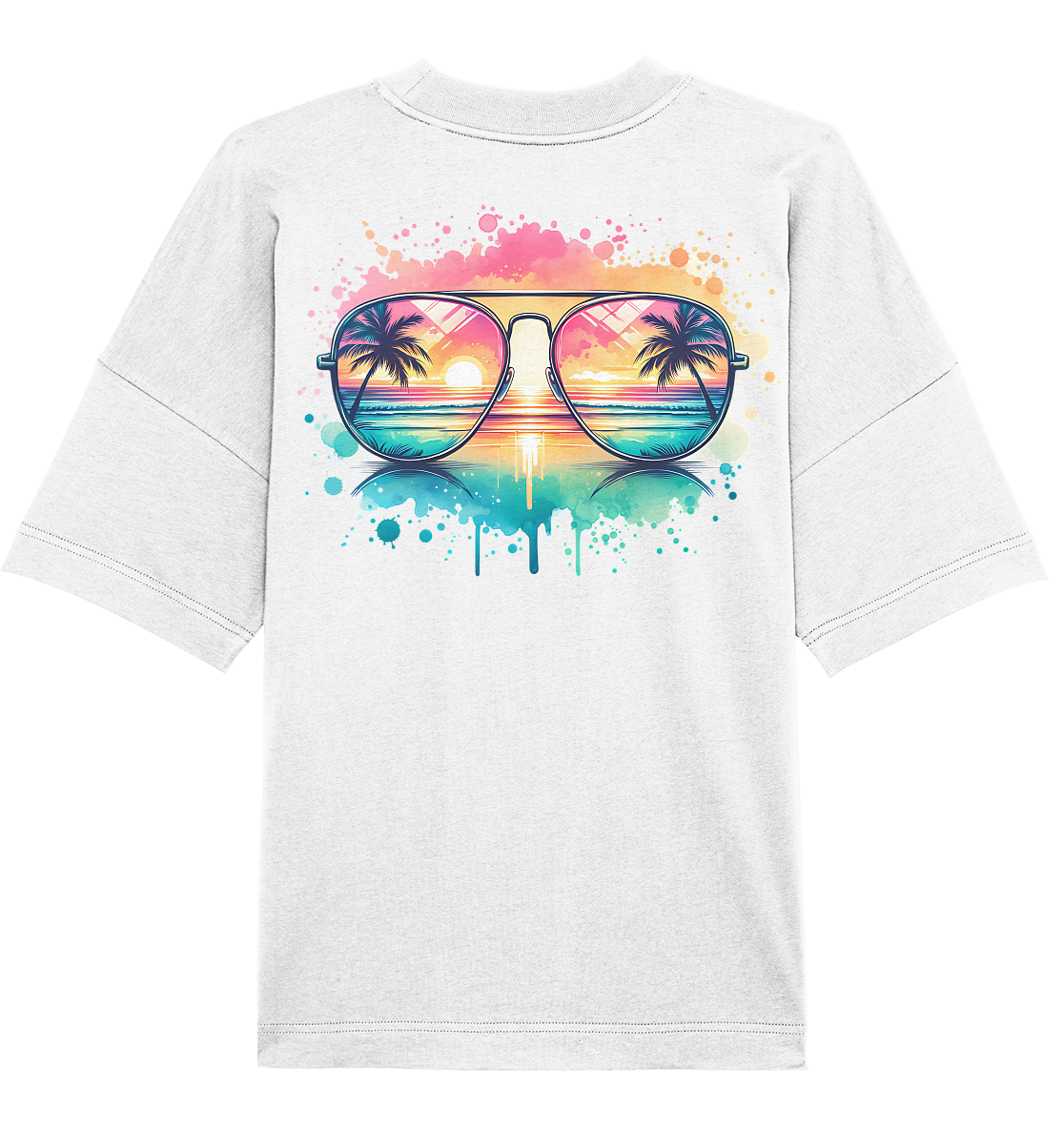 Tropical Sunset Glasses - Organic Oversize Shirt