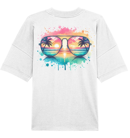 Tropical Sunset Glasses - Organic Oversize Shirt