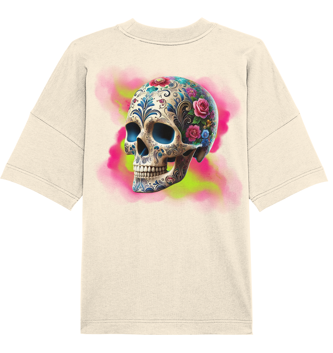 Floral Skull - Organic Oversize Shirt