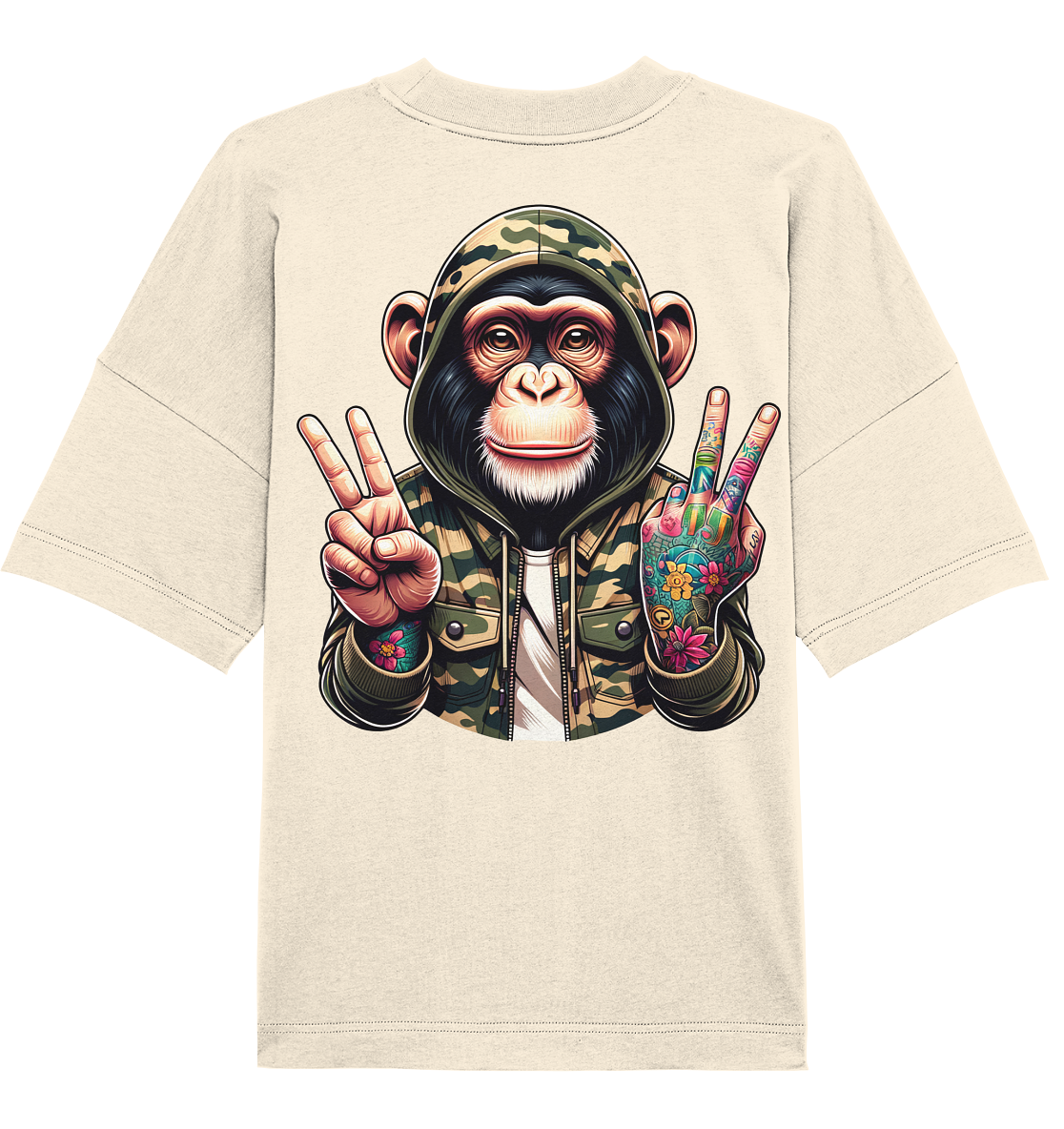 Jungle Ink Monkey - Organic Oversized Shirt