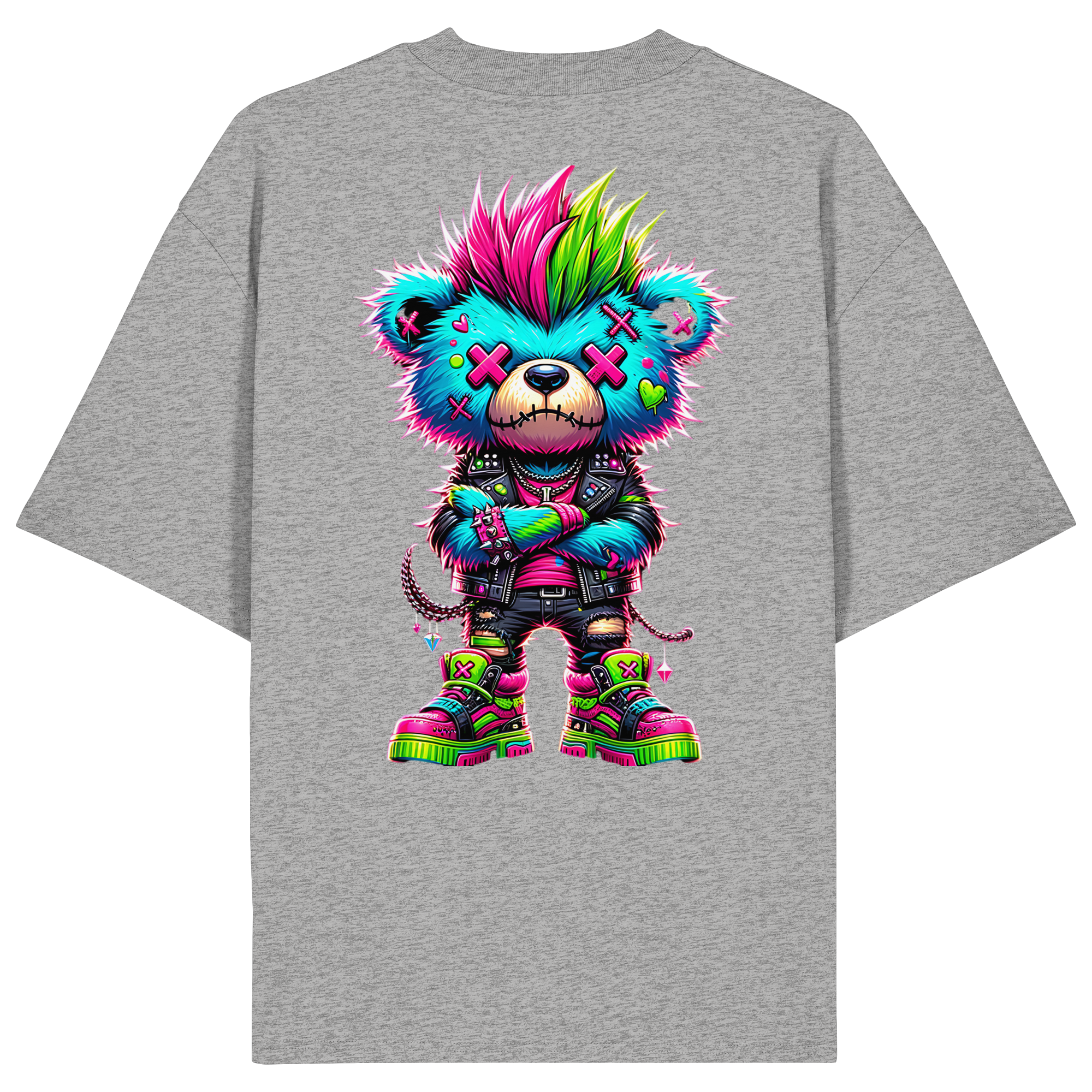 Punk Neon Teddy - Organic Oversize Shirt