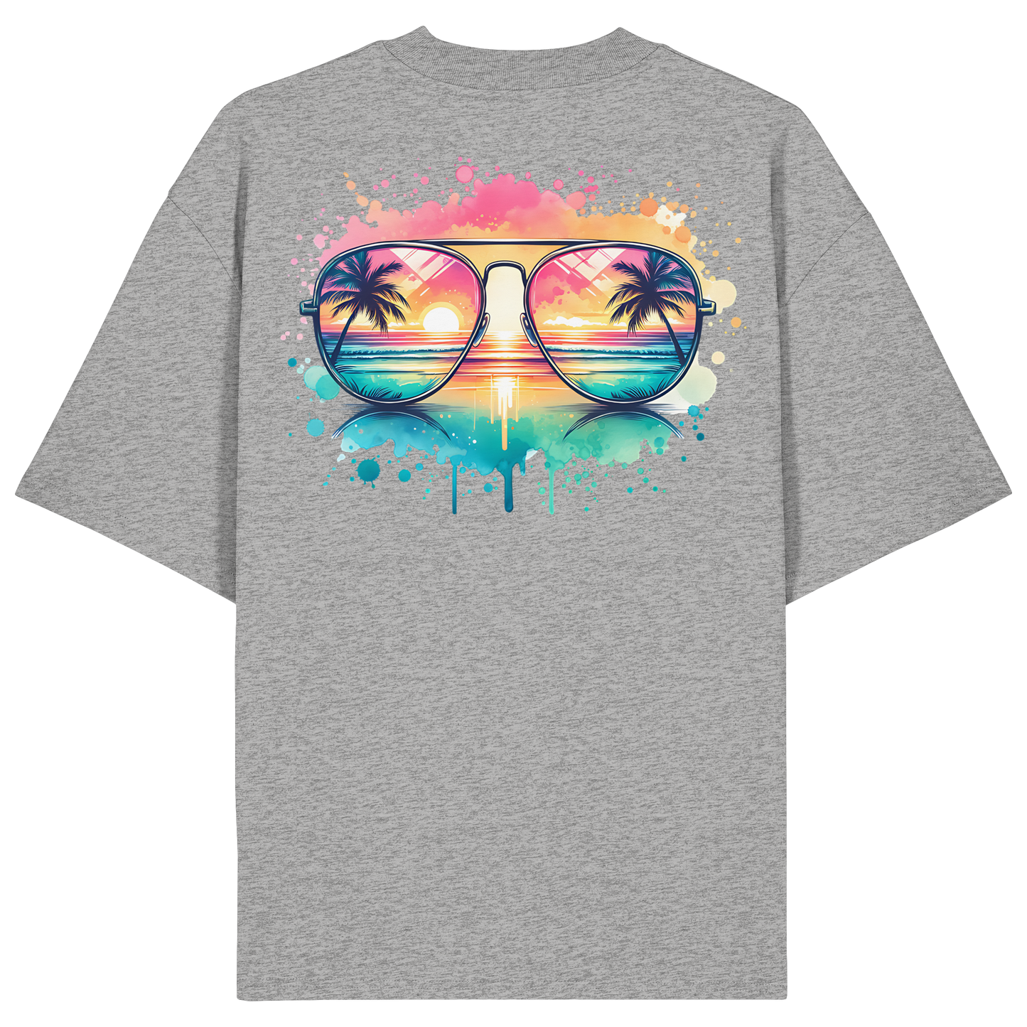 Tropical Sunset Glasses - Organic Oversize Shirt