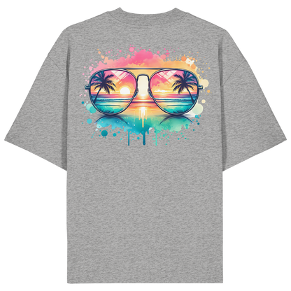Tropical Sunset Glasses - Organic Oversize Shirt