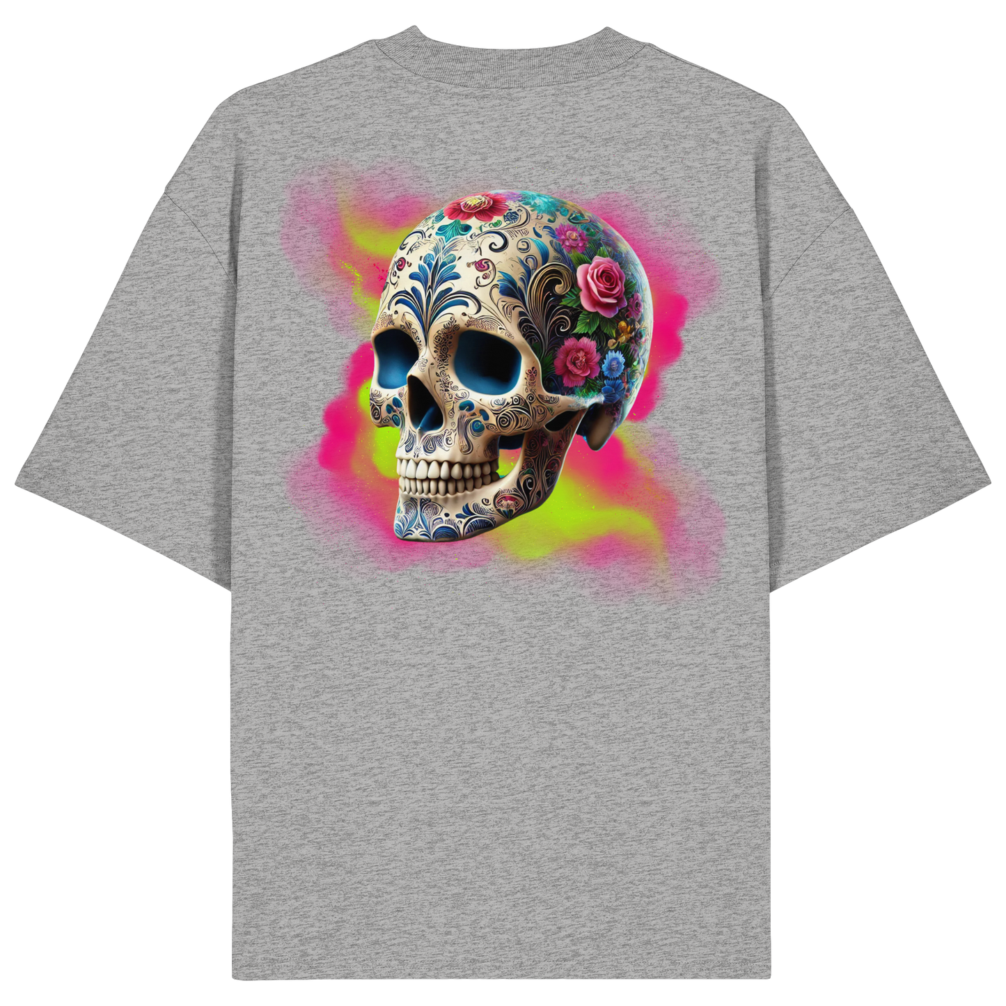Floral Skull - Organic Oversize Shirt