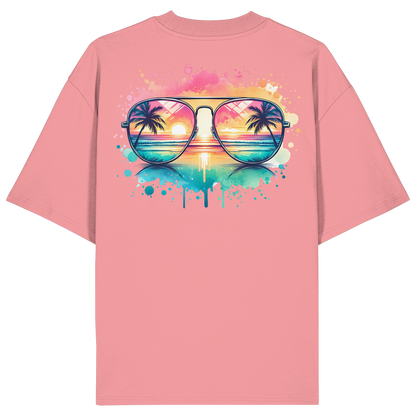 Tropical Sunset Glasses - Organic Oversize Shirt