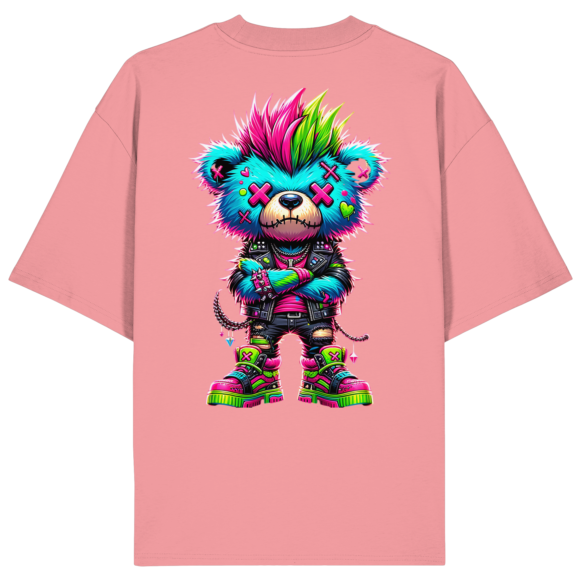Punk Neon Teddy - Organic Oversize Shirt