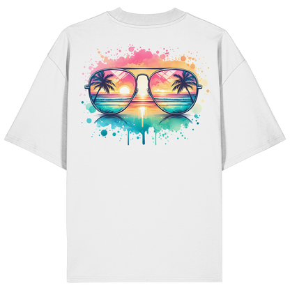 Tropical Sunset Glasses - Organic Oversize Shirt