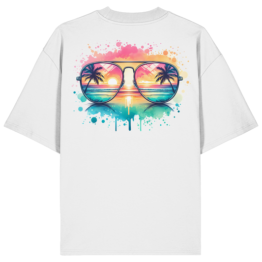 Tropical Sunset Glasses - Organic Oversize Shirt