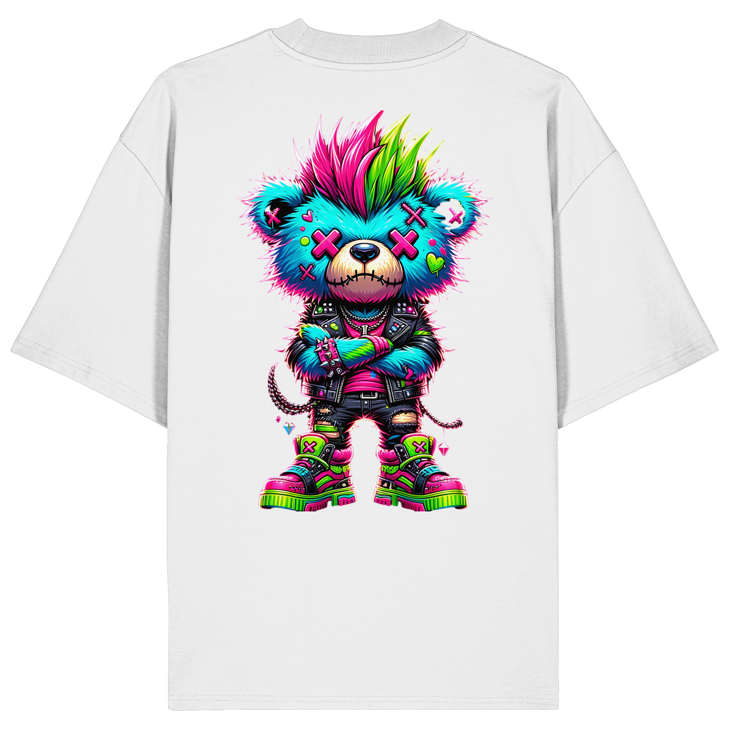 Punk Neon Teddy - Organic Oversize Shirt
