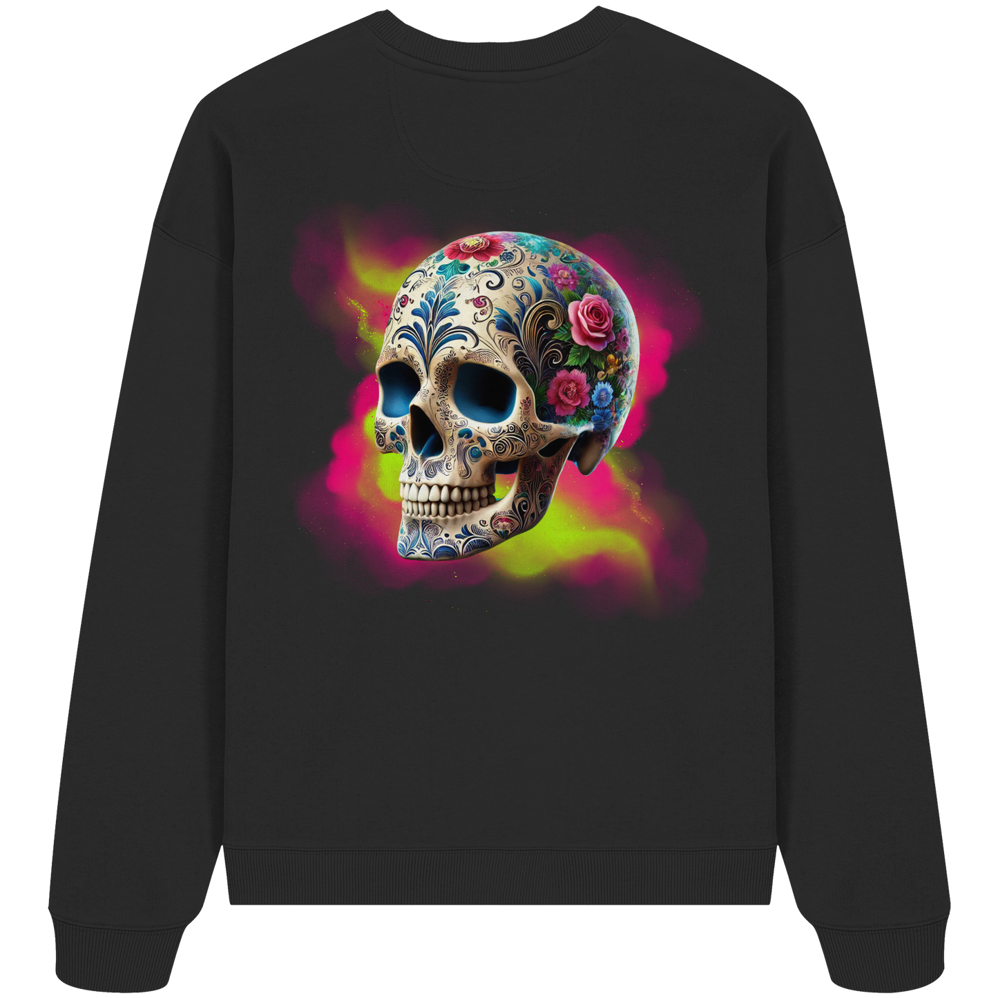 Floral Skull - Organic Oversized Sweatshirt