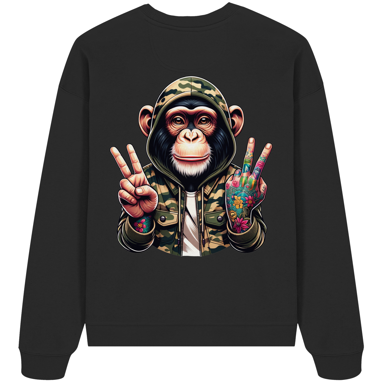Jungle Ink Monkey - Organic Oversized Sweatshirt