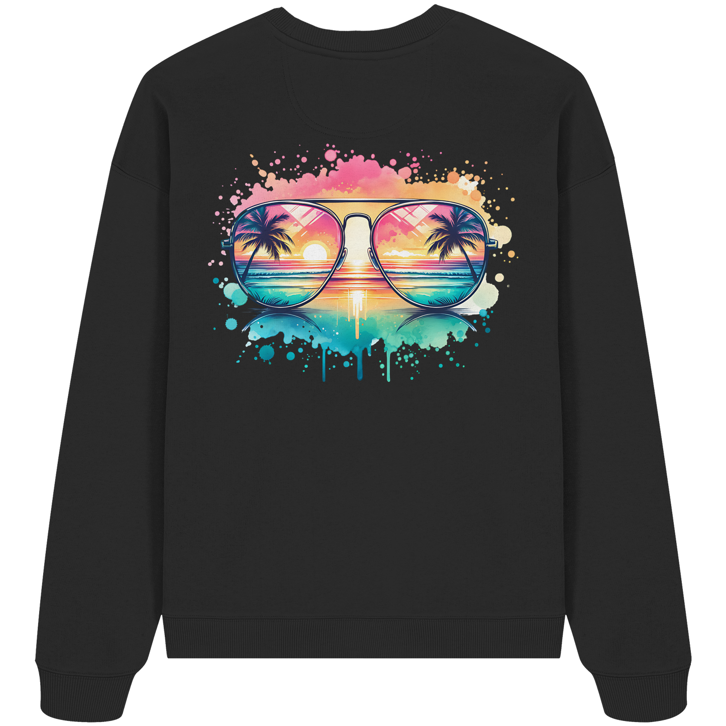 Tropical Sunset Glasses - Organic Oversized Sweatshirt