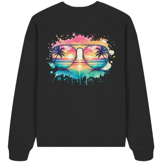 Tropical Sunset Glasses - Organic Oversize Sweatshirt