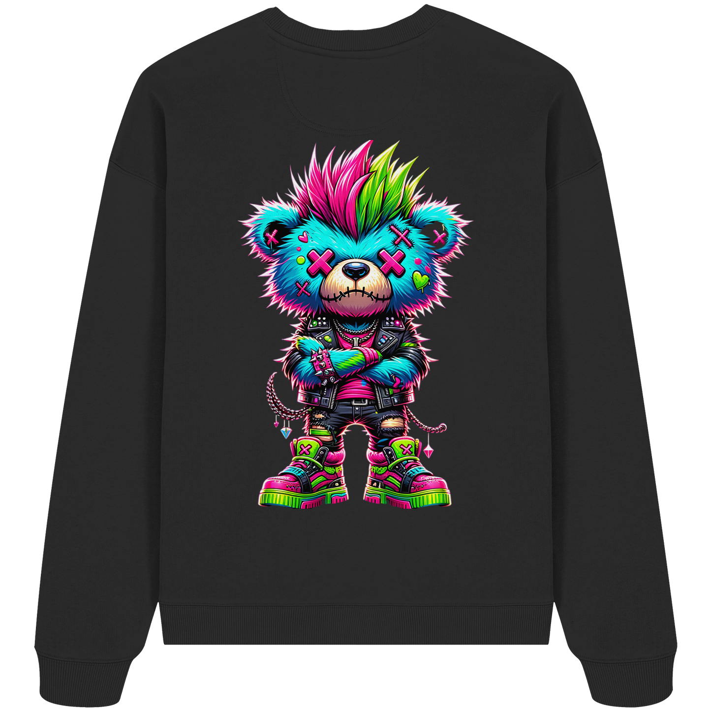 Punk Neon Teddy - Organic Oversized Sweatshirt