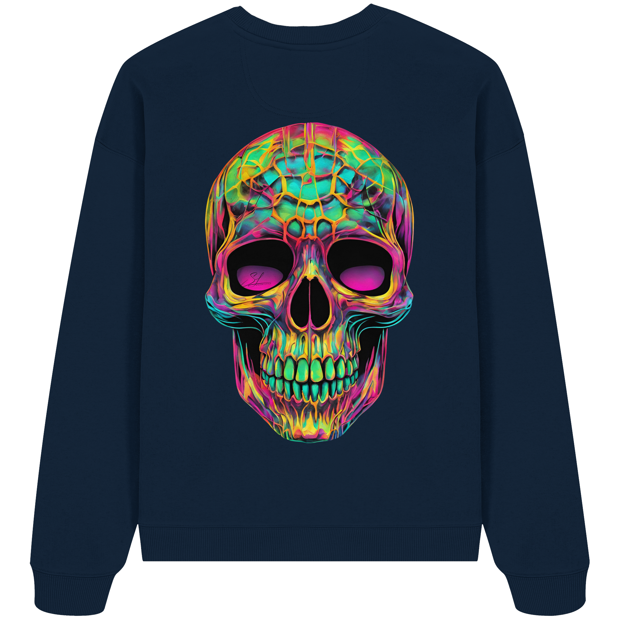 Psychedelic Skull - Organic Oversize Sweatshirt