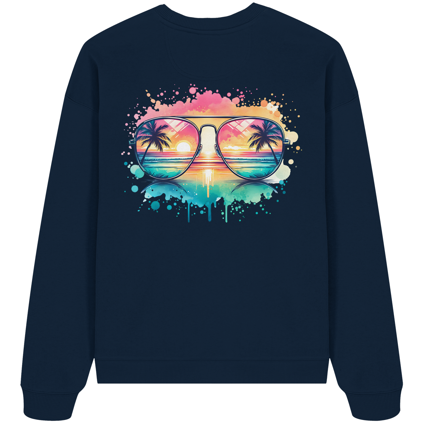 Tropical Sunset Glasses - Organic Oversized Sweatshirt