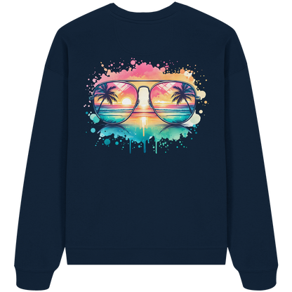 Tropical Sunset Glasses - Organic Oversized Sweatshirt