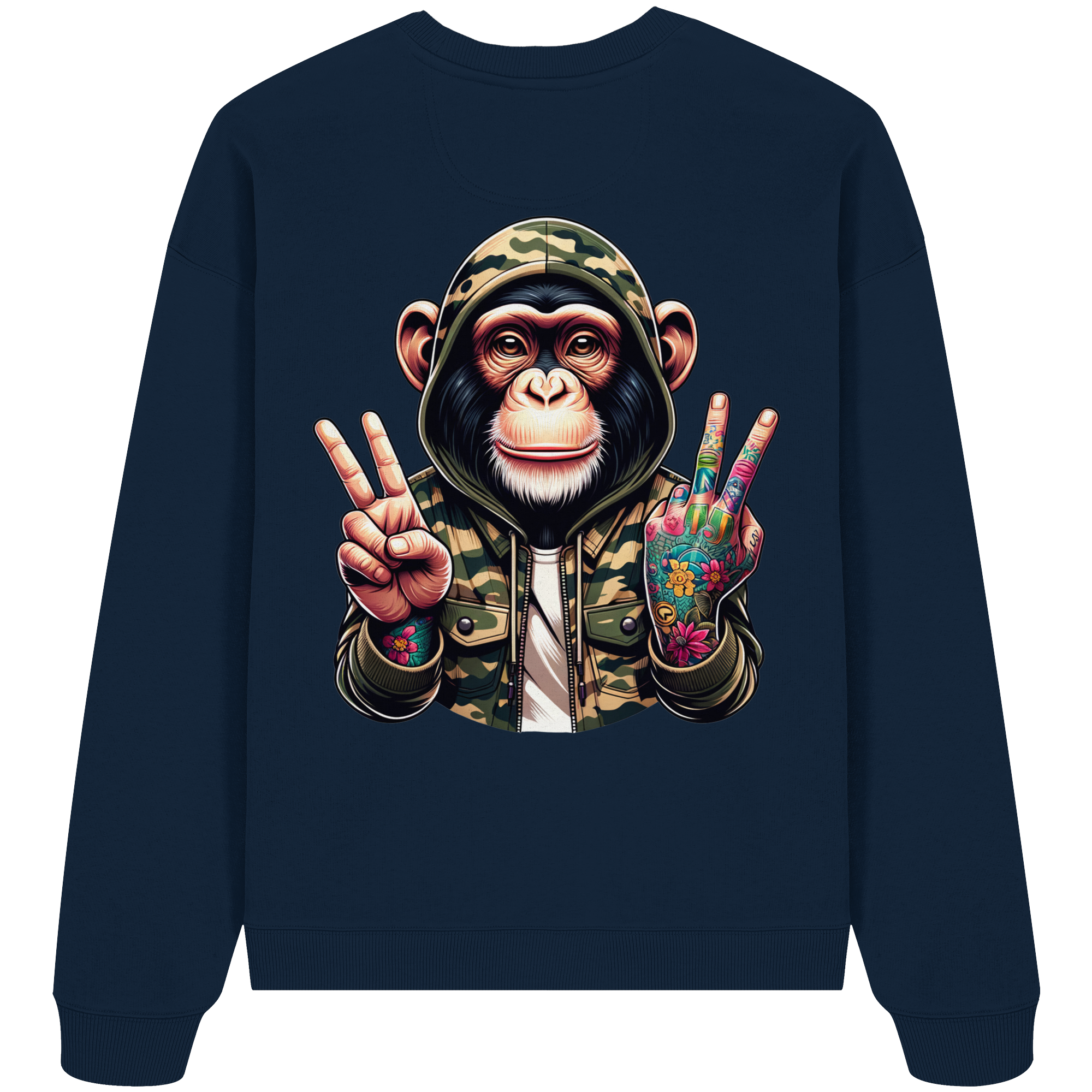Jungle Ink Monkey - Organic Oversize Sweatshirt