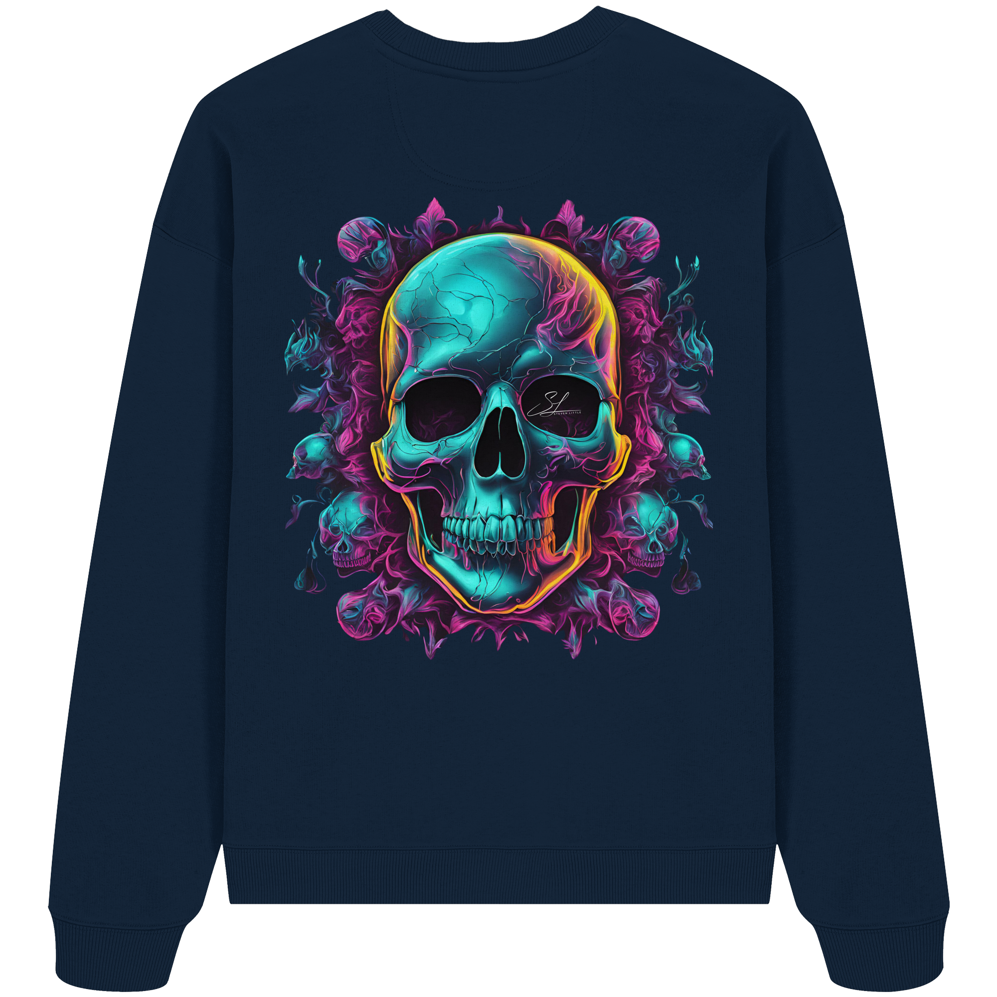 Sweat-shirt oversize bio motif crâne galactique