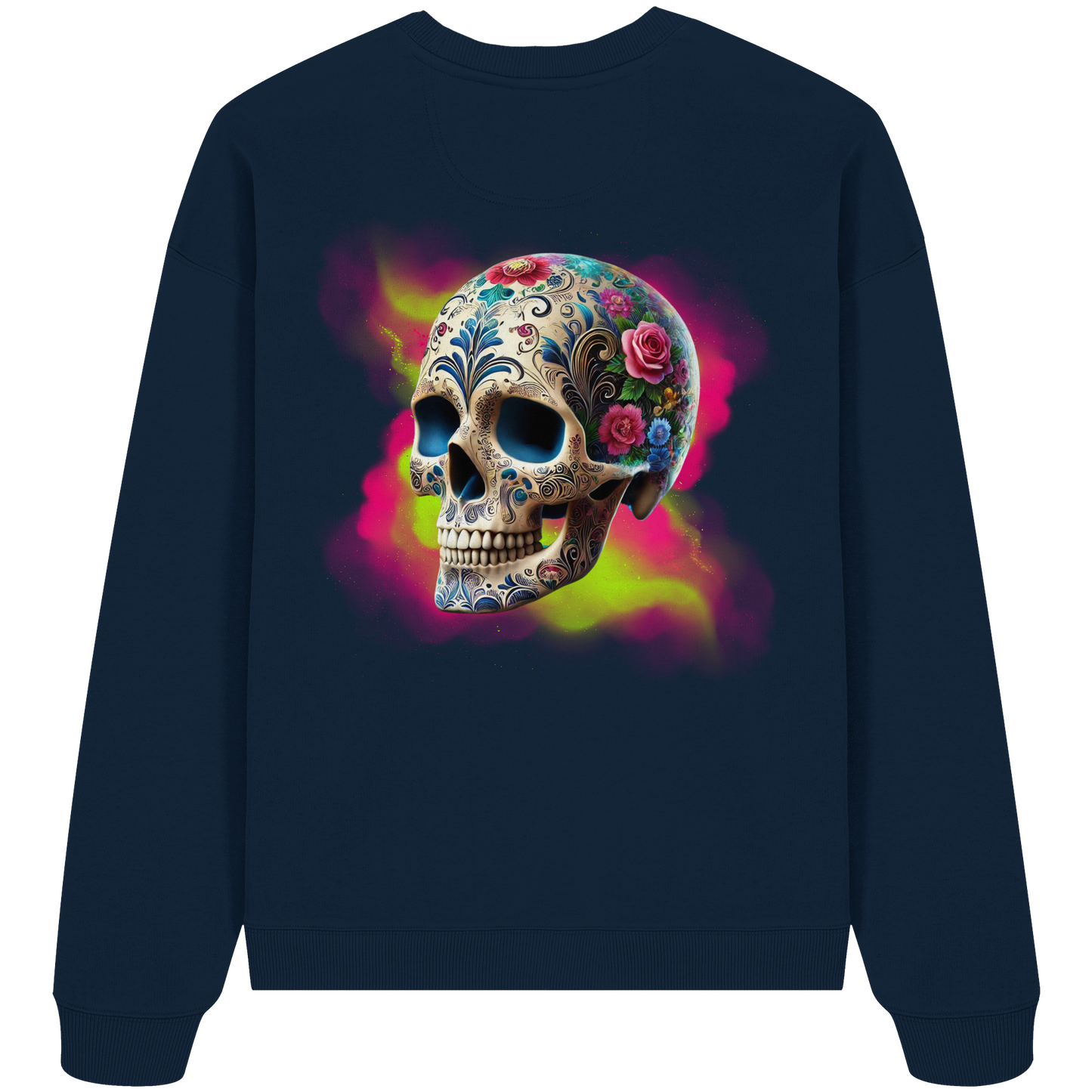 Floral Skull - Organic Oversized Sweatshirt