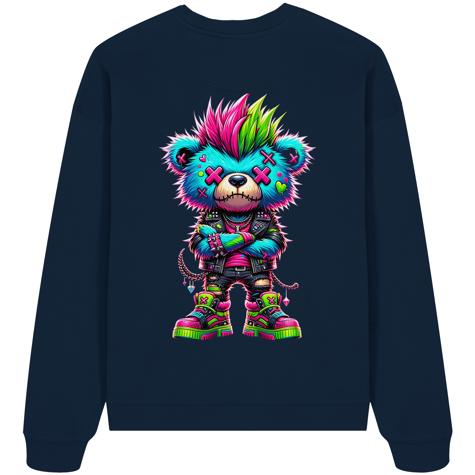 Punk Neon Teddy - Organic Oversize Sweatshirt