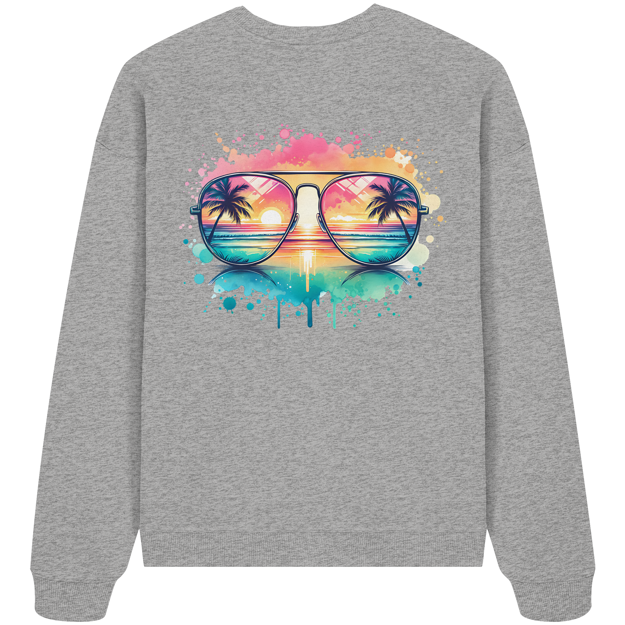 Tropical Sunset Glasses - Organic Oversize Sweatshirt