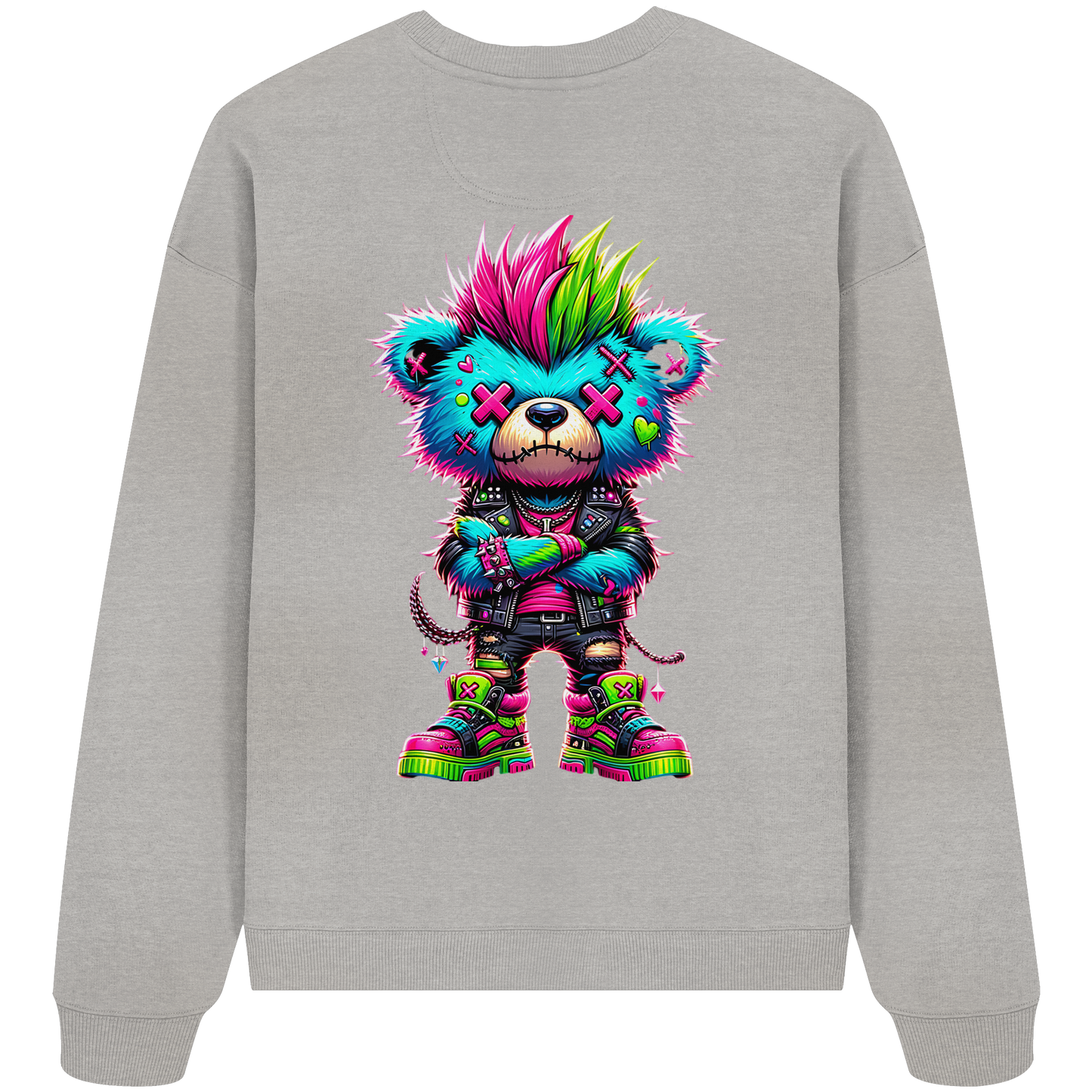 Punk Neon Teddy - Organic Oversized Sweatshirt