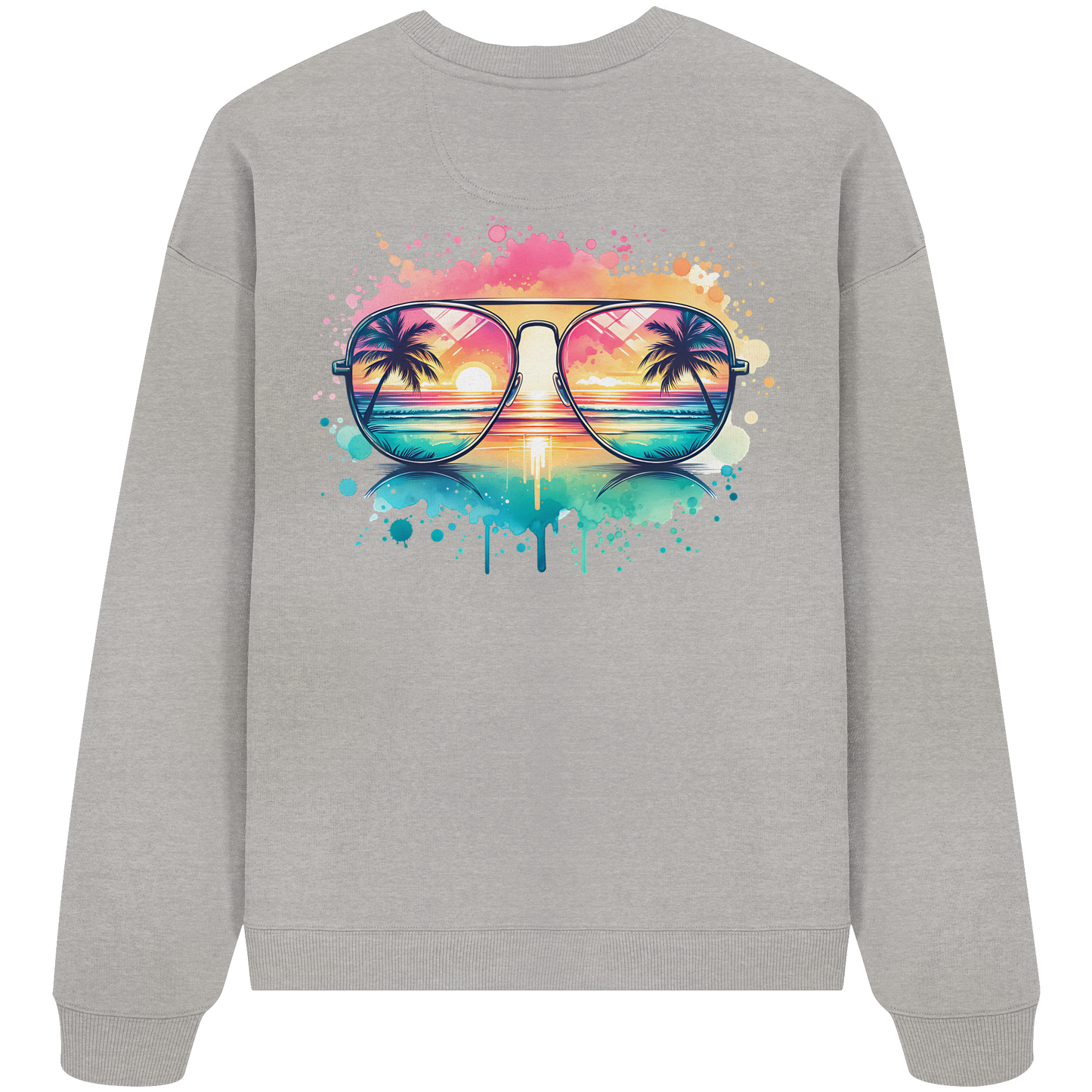 Tropical Sunset Glasses - Organic Oversized Sweatshirt