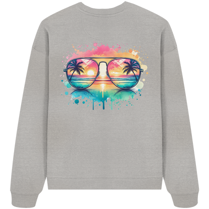 Tropical Sunset Glasses - Organic Oversized Sweatshirt