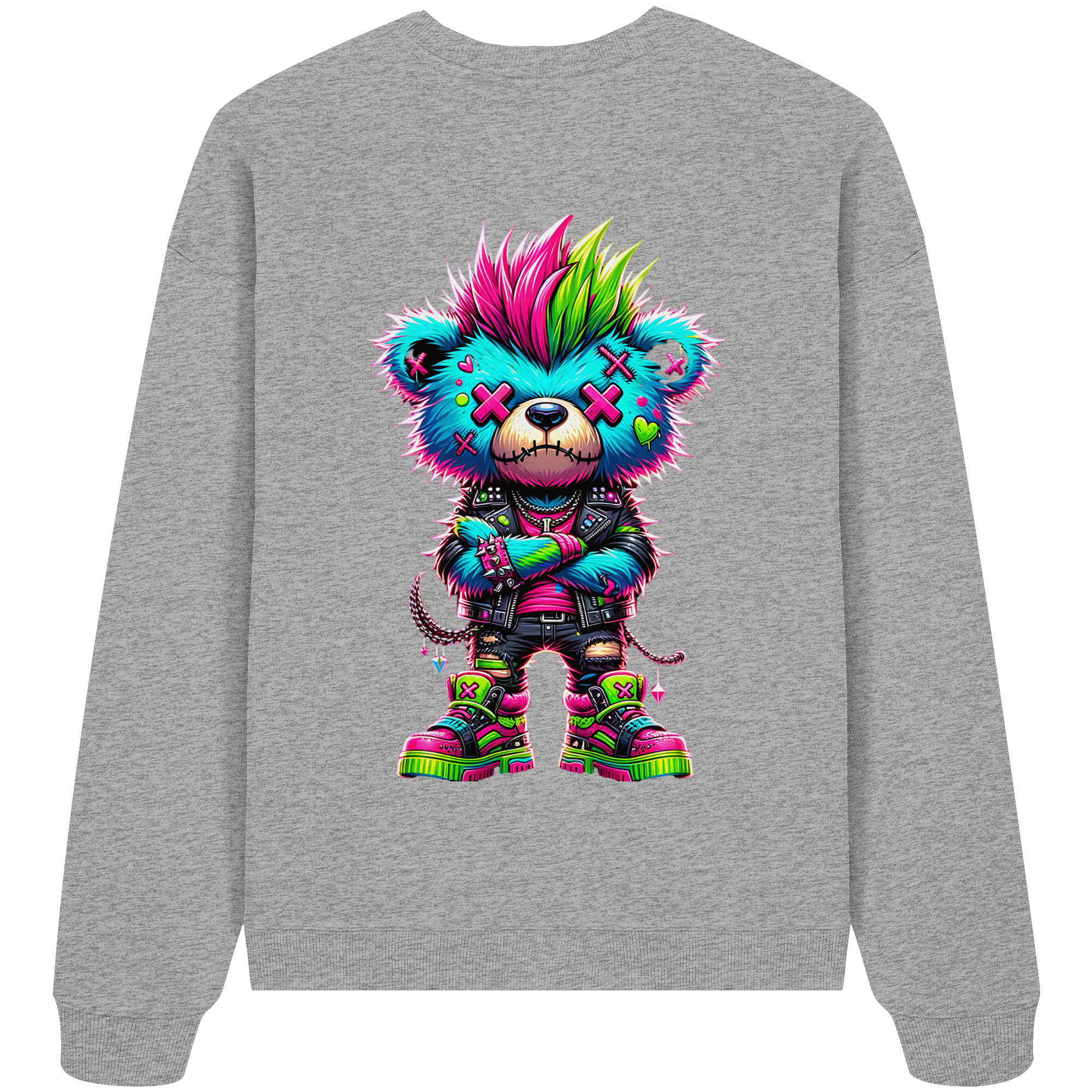 Punk Neon Teddy - Organic Oversize Sweatshirt