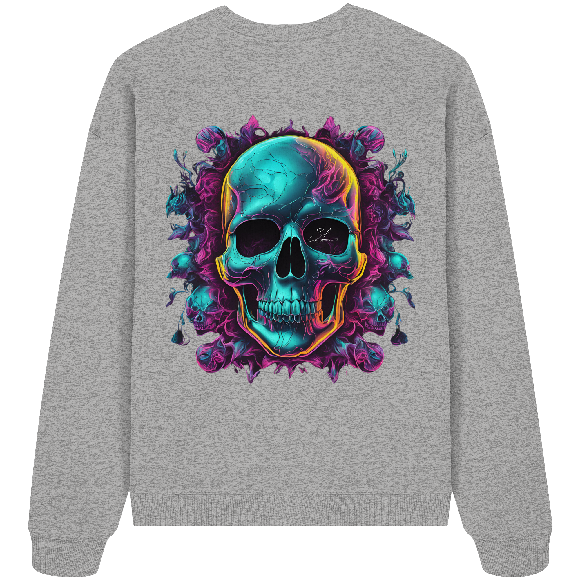 Sweat-shirt oversize bio motif crâne galactique