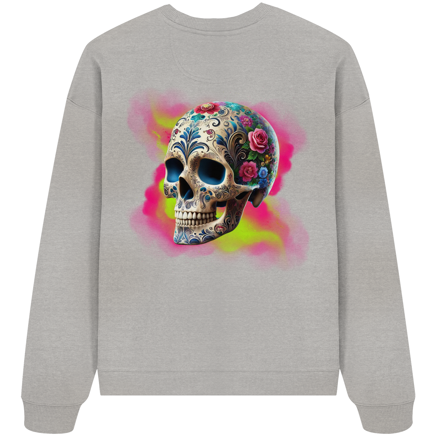 Floral Skull - Organic Oversized Sweatshirt