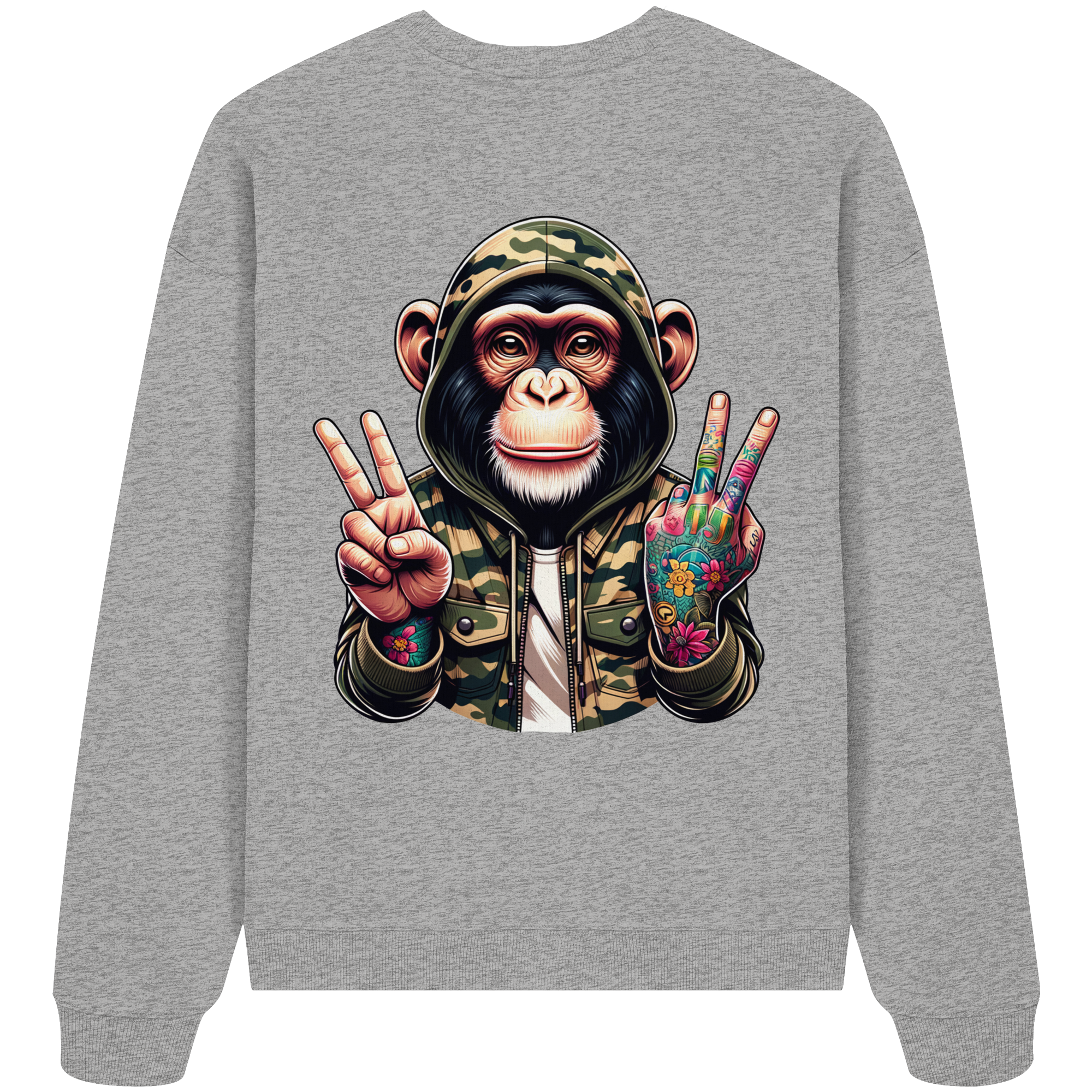 Jungle Ink Monkey - Organic Oversize Sweatshirt