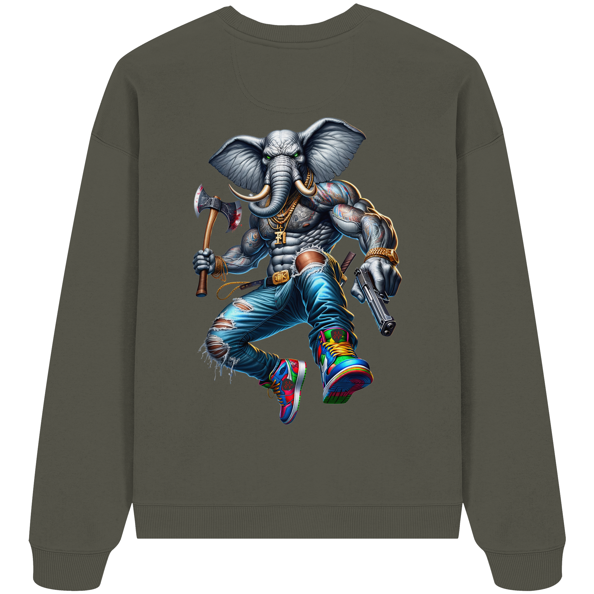 Elephant Warrior - Organic Oversize Sweatshirt