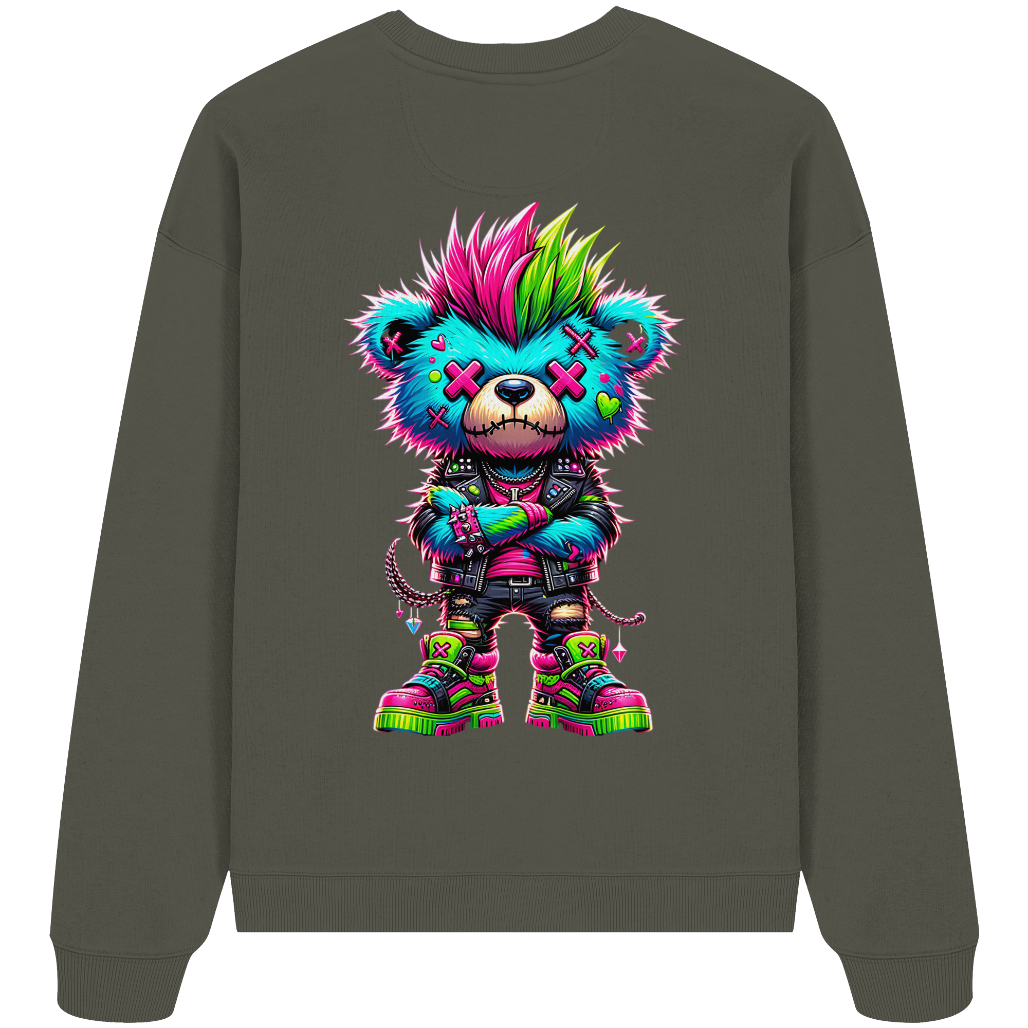 Punk Neon Teddy - Organic Oversize Sweatshirt