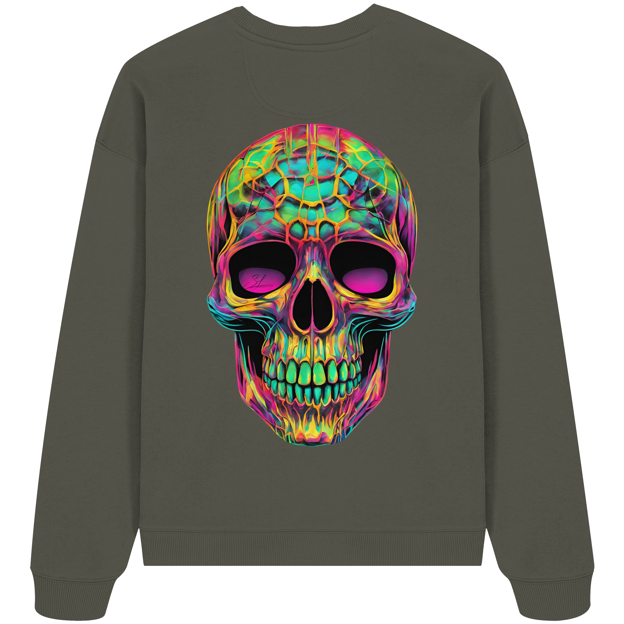 Psychedelic Skull - Organic Oversize Sweatshirt