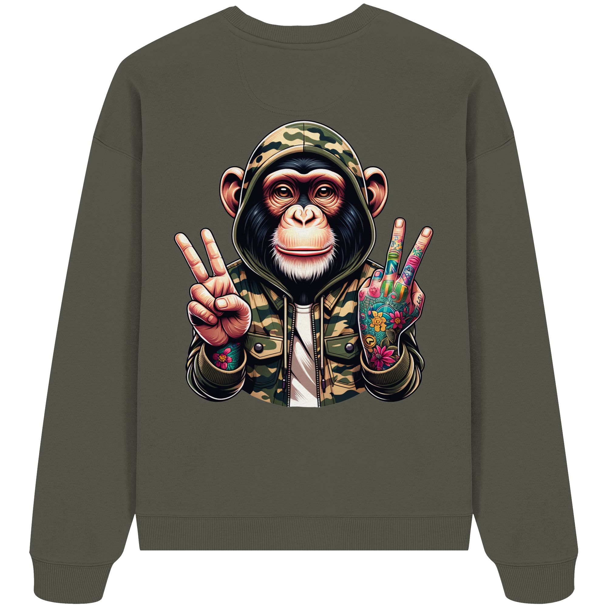 Jungle Ink Monkey - Organic Oversize Sweatshirt