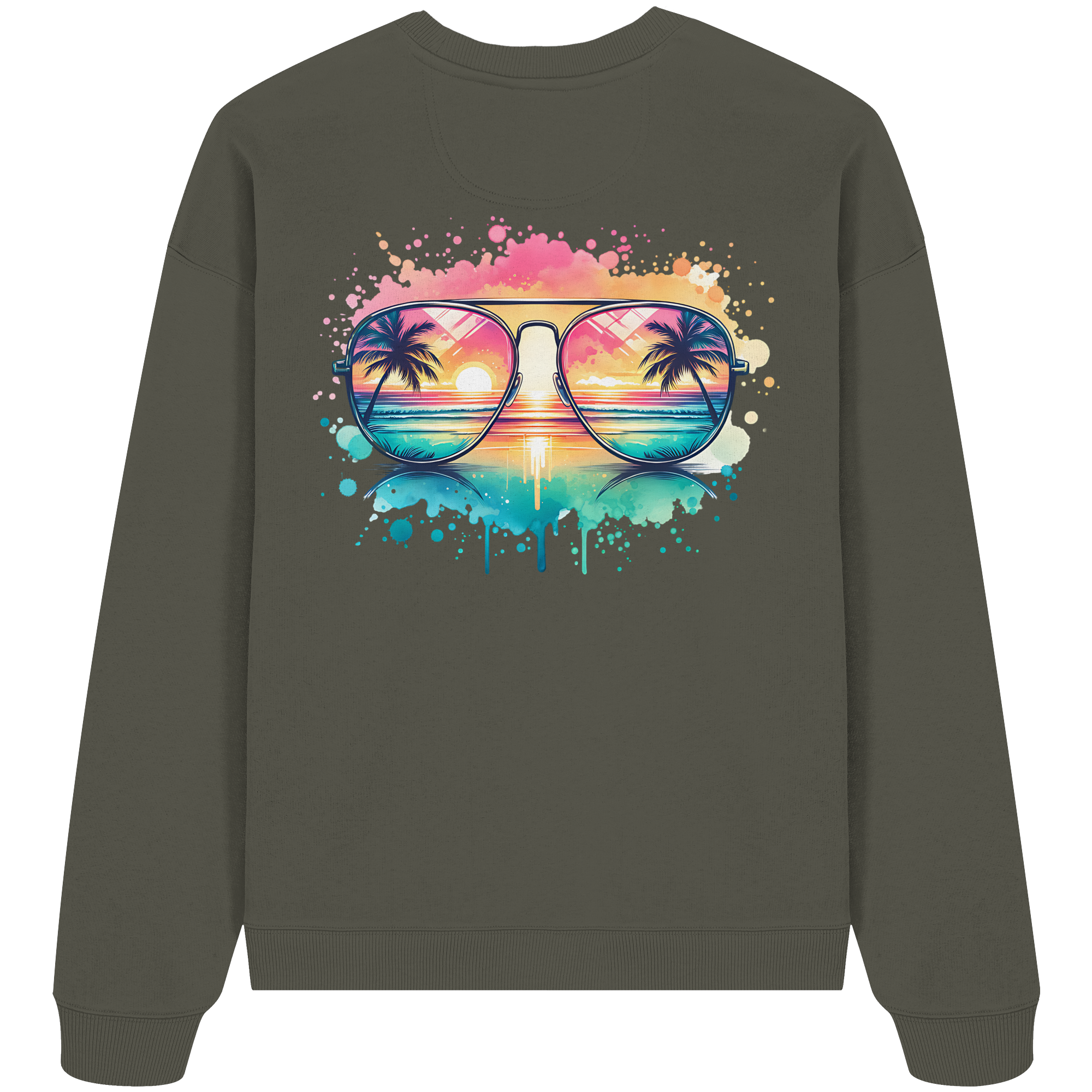 Tropical Sunset Glasses - Organic Oversize Sweatshirt