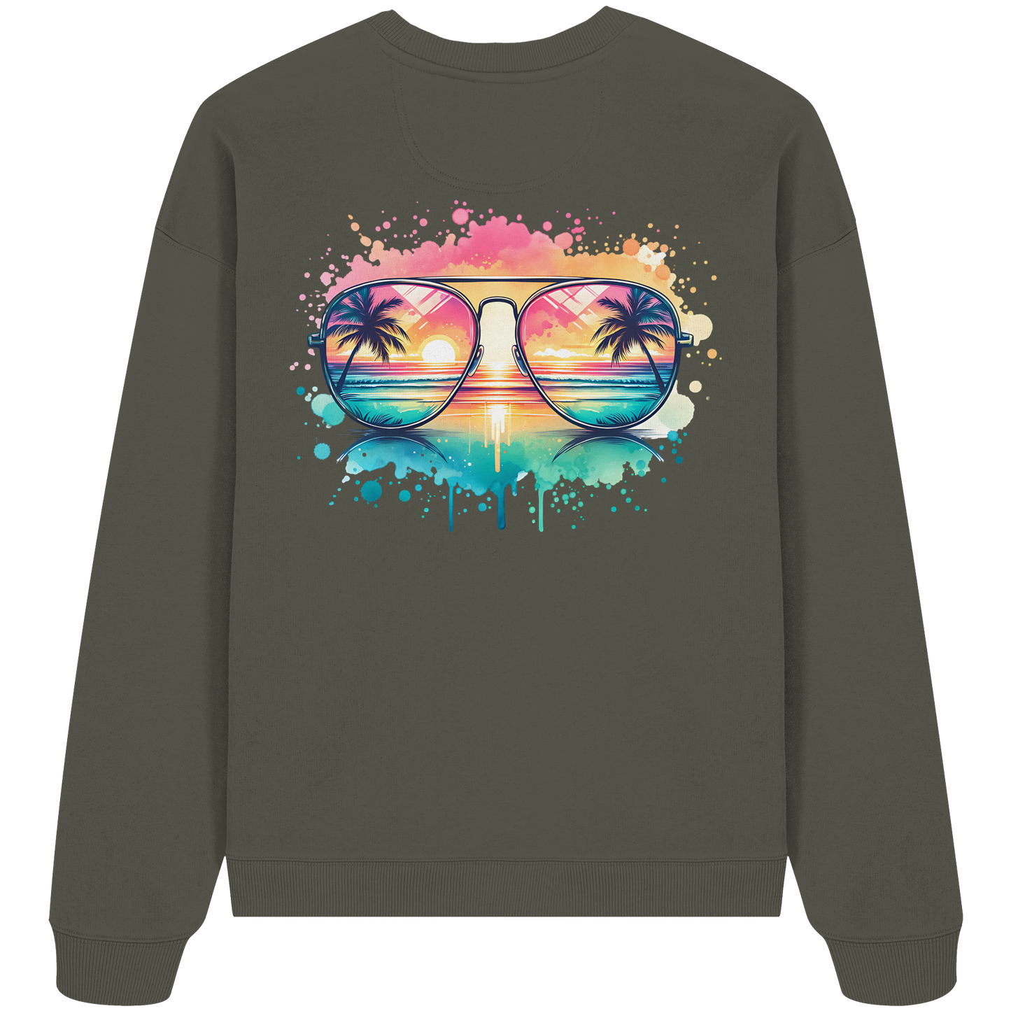 Tropical Sunset Glasses - Organic Oversized Sweatshirt